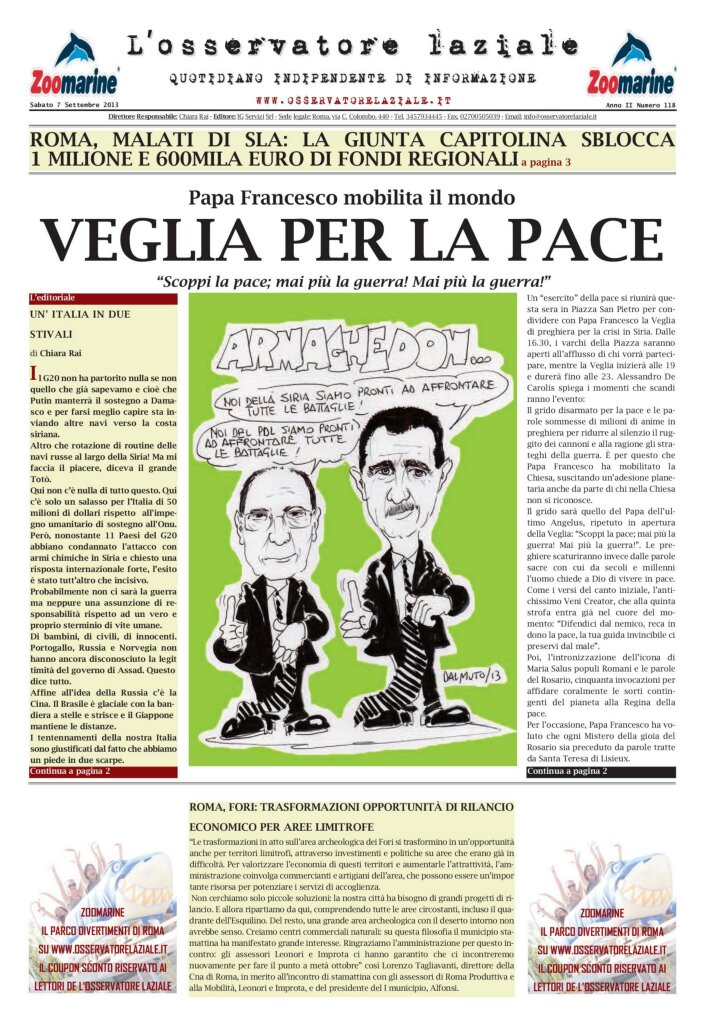 L'osservatore d'Italia edizione del 7 Settembre 2013